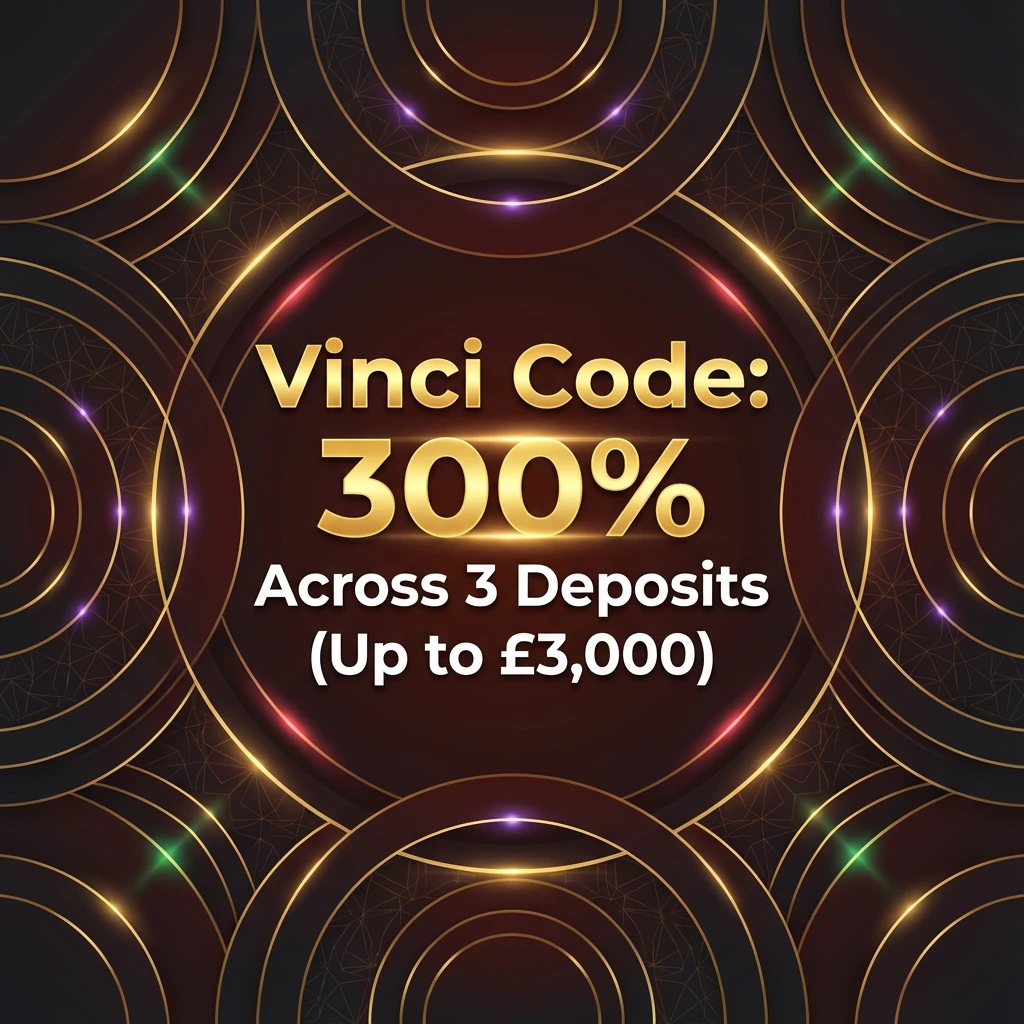 Vinci Code: 300% Across 3 Deposits (Up to £3,000)